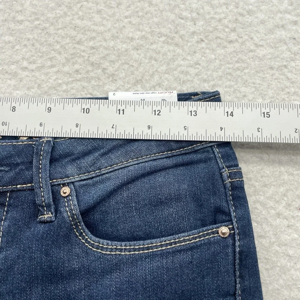 Seven7 Jeans Womens 2 28x32 High Rise Slim‎ Flare Blue Stretch Whiskered Denim